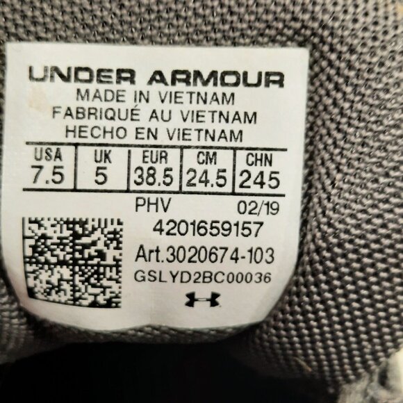 Under Armour Womens Micro G Assert 7 3020674-103 Gray Running Shoes Sneakers 7.5 - Picture 5 of 6